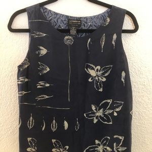 100% Silk Vintage Floral Blouse